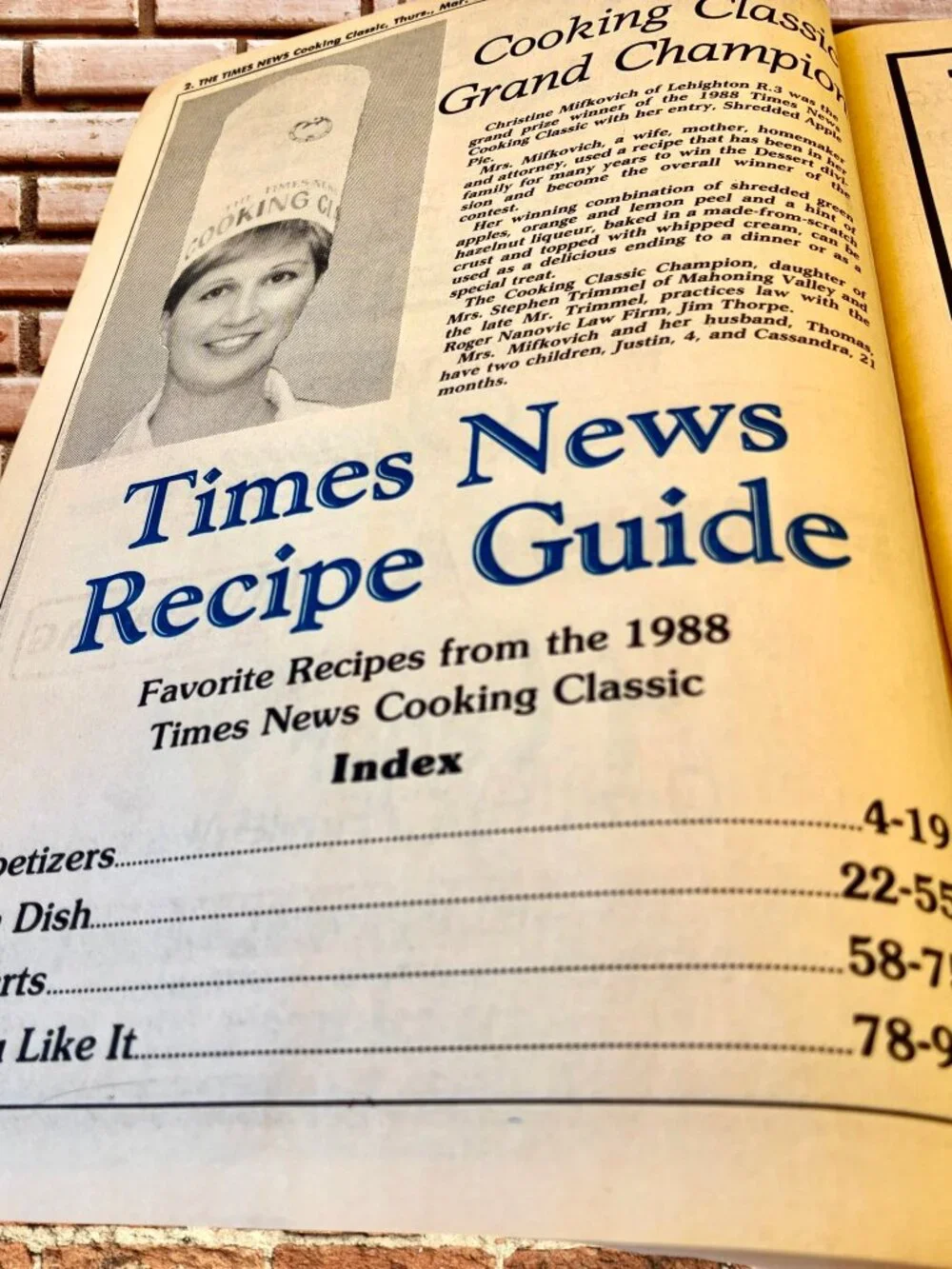 Vintage 1988 Paperback Cookbook THE TIMES NEWS COOKING RECIPE GUIDE Pamphlet